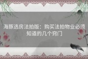 海豚选房法拍版：购买法拍物业必须知道的几个窍门