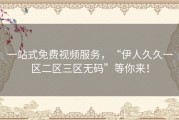 一站式免费视频服务，“伊人久久一区二区三区无码”等你来！
