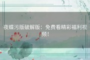 夜蝶污版破解版：免费看精彩福利视频！