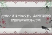 python处理mha文件，实现医学图像数据的异常检测与诊断