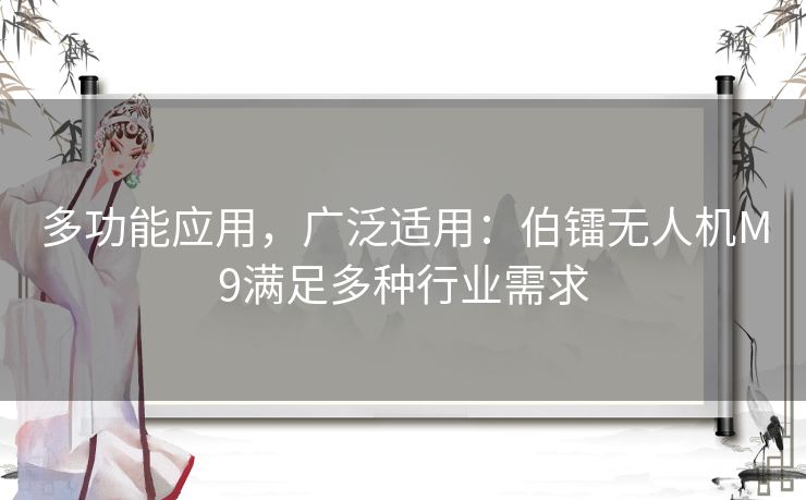 多功能应用，广泛适用：伯镭无人机M9满足多种行业需求
