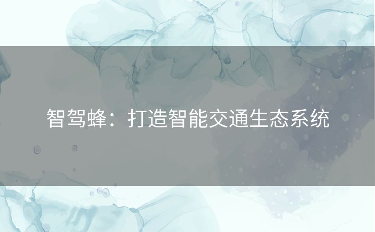 智驾蜂：打造智能交通生态系统