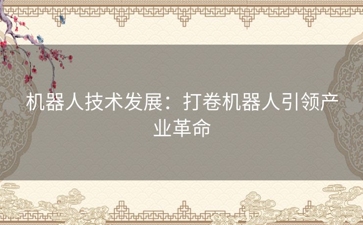 机器人技术发展：打卷机器人引领产业革命