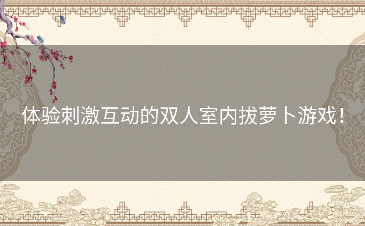 体验刺激互动的双人室内拔萝卜游戏！