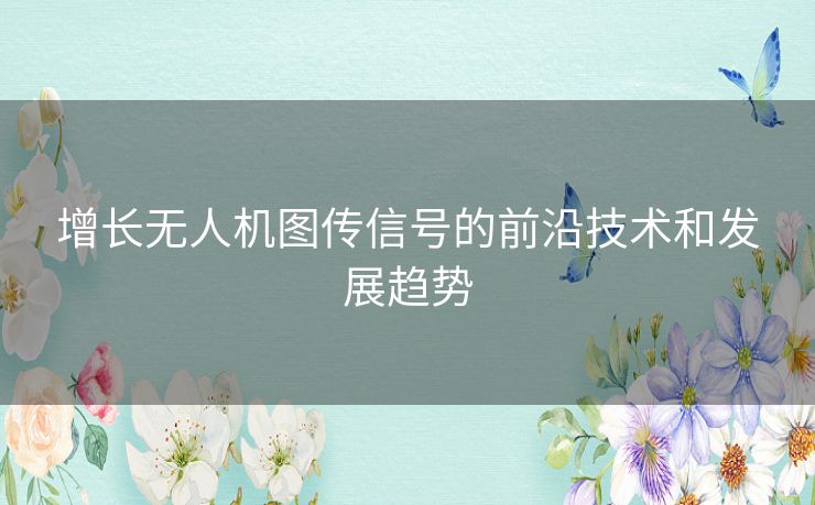 增长无人机图传信号的前沿技术和发展趋势