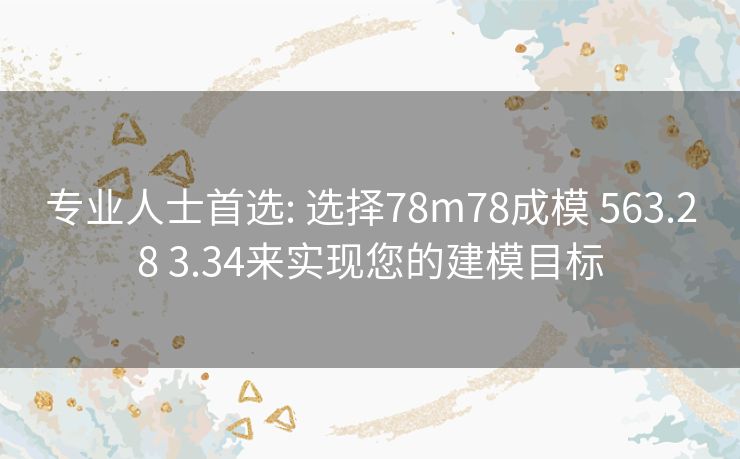 专业人士首选: 选择78m78成模 563.28 3.34来实现您的建模目标