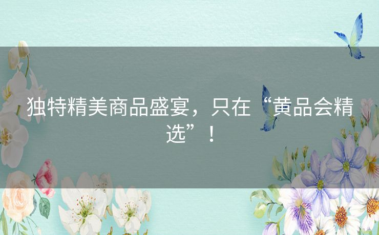 独特精美商品盛宴，只在“黄品会精选”！