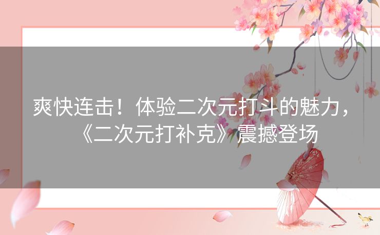 爽快连击！体验二次元打斗的魅力，《二次元打补克》震撼登场