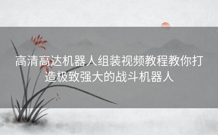 高清高达机器人组装视频教程教你打造极致强大的战斗机器人