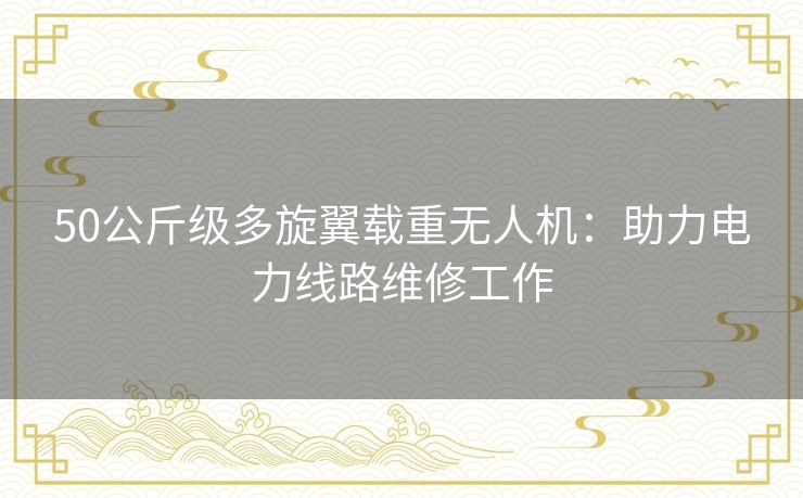 50公斤级多旋翼载重无人机：助力电力线路维修工作