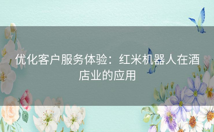 优化客户服务体验：红米机器人在酒店业的应用