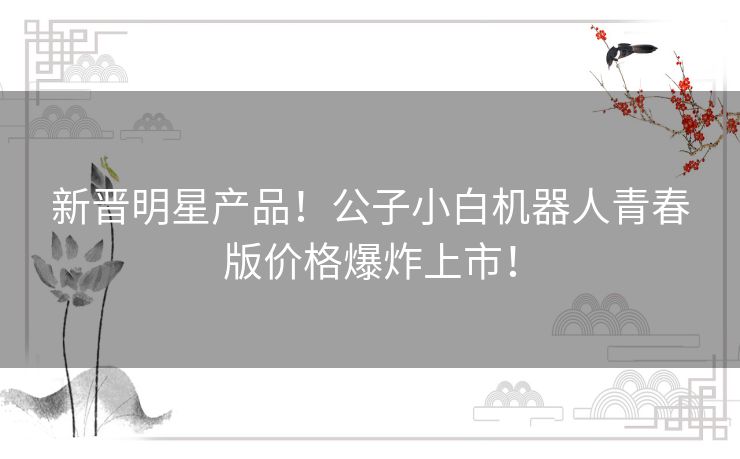 新晋明星产品！公子小白机器人青春版价格爆炸上市！