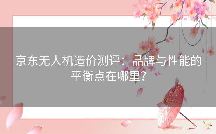 京东无人机造价测评：品牌与性能的平衡点在哪里？