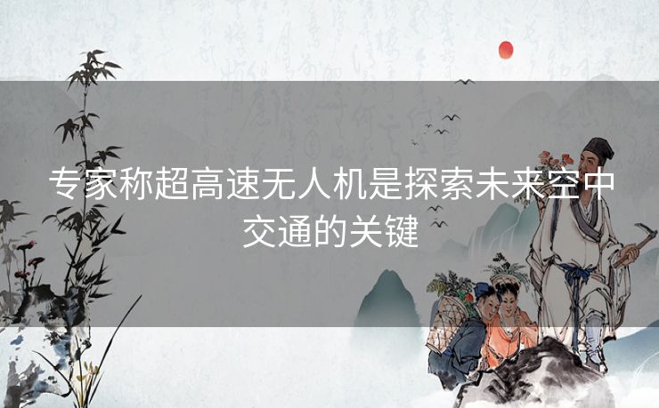 专家称超高速无人机是探索未来空中交通的关键
