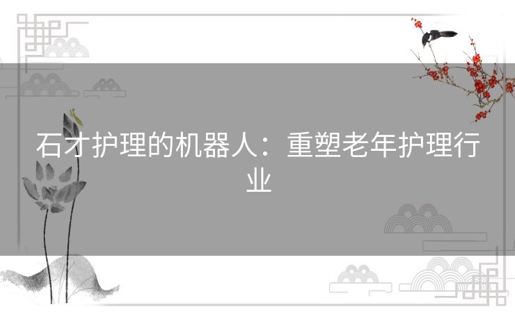 石才护理的机器人：重塑老年护理行业