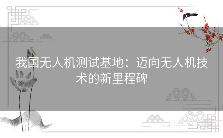 我国无人机测试基地：迈向无人机技术的新里程碑