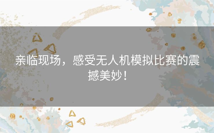 亲临现场，感受无人机模拟比赛的震撼美妙！