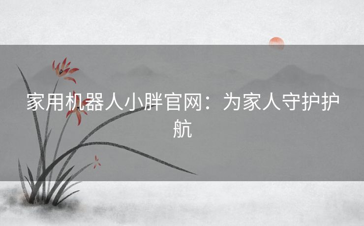 家用机器人小胖官网：为家人守护护航
