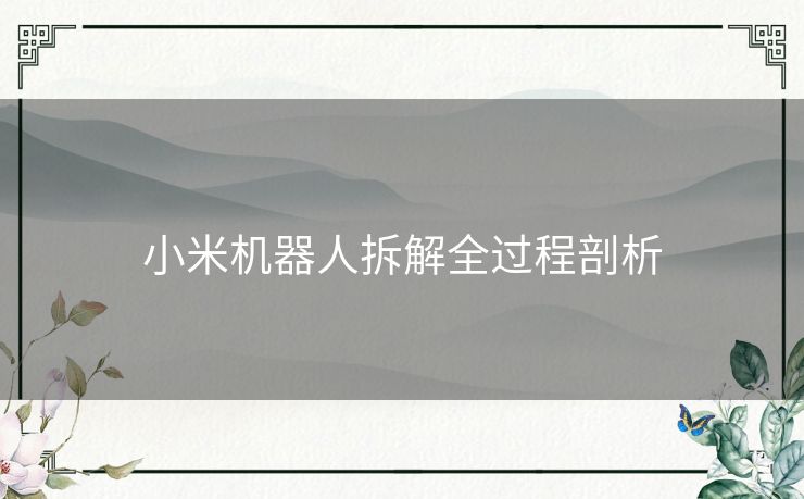 小米机器人拆解全过程剖析