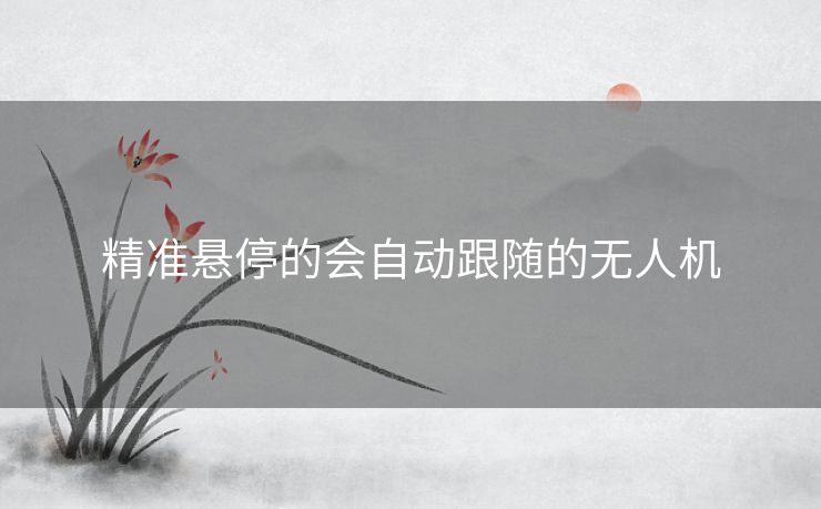 精准悬停的会自动跟随的无人机