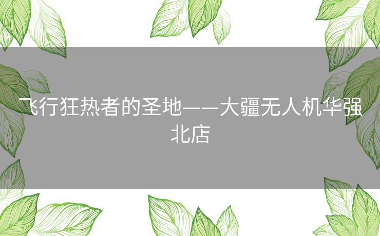 飞行狂热者的圣地——大疆无人机华强北店