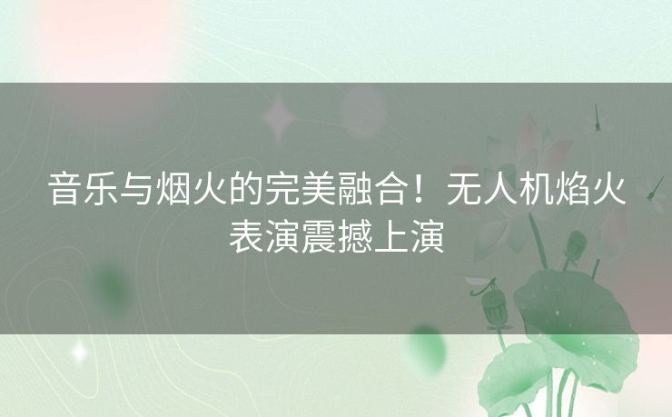 音乐与烟火的完美融合！无人机焰火表演震撼上演