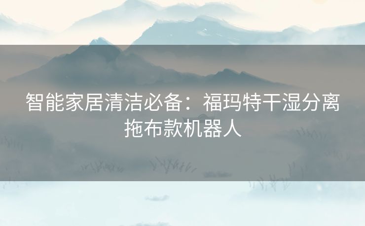 智能家居清洁必备：福玛特干湿分离拖布款机器人
