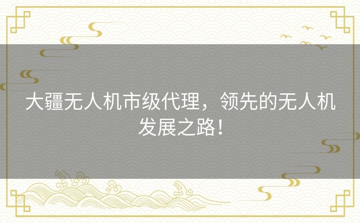 大疆无人机市级代理，领先的无人机发展之路！