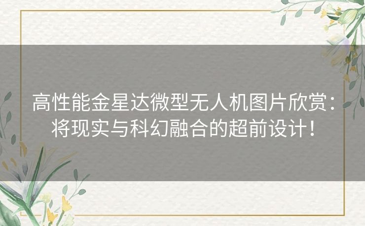 高性能金星达微型无人机图片欣赏：将现实与科幻融合的超前设计！