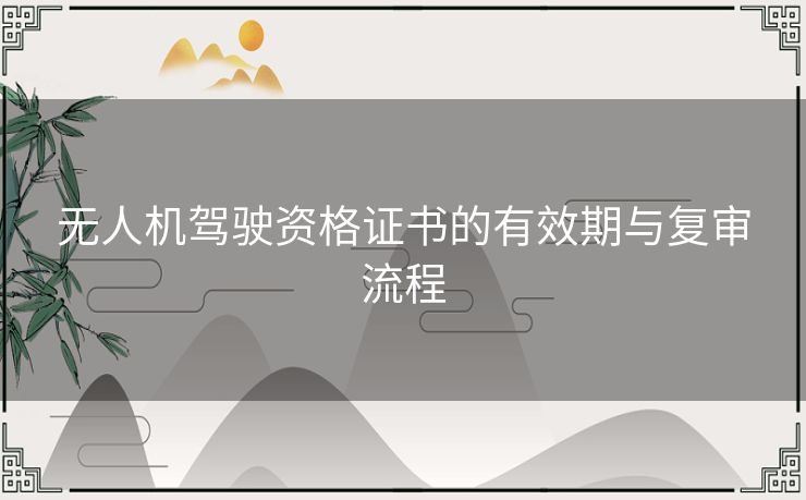 无人机驾驶资格证书的有效期与复审流程