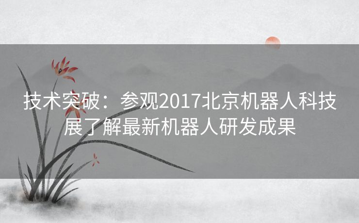 技术突破：参观2017北京机器人科技展了解最新机器人研发成果