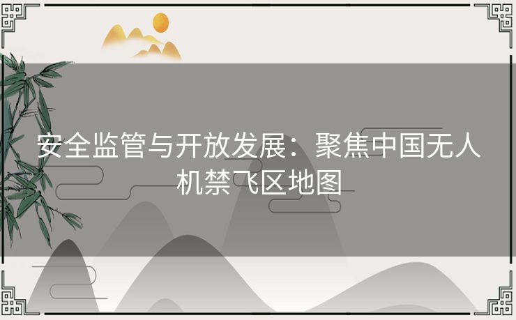 安全监管与开放发展：聚焦中国无人机禁飞区地图