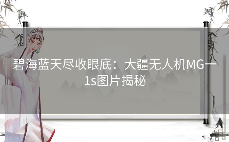 碧海蓝天尽收眼底：大疆无人机MG一1s图片揭秘