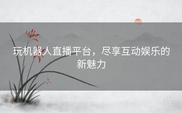 玩机器人直播平台，尽享互动娱乐的新魅力