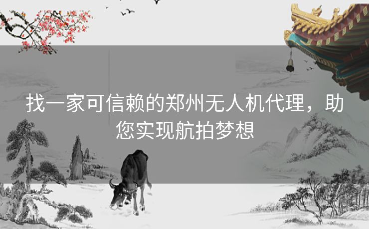 找一家可信赖的郑州无人机代理，助您实现航拍梦想