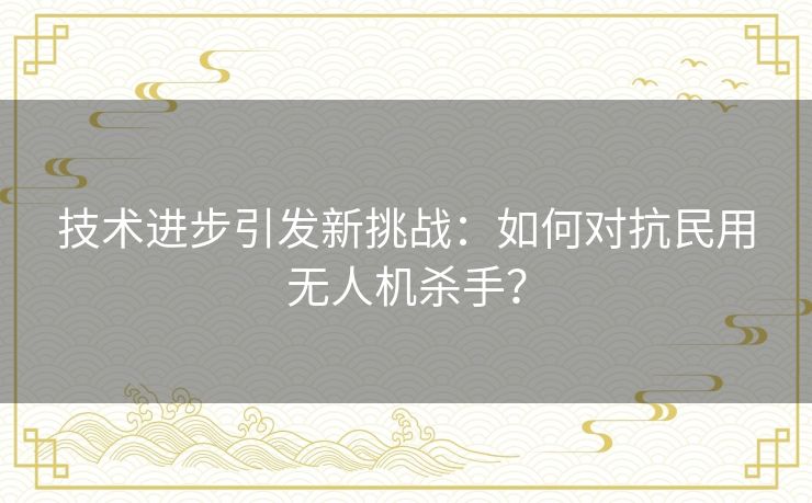 技术进步引发新挑战：如何对抗民用无人机杀手？