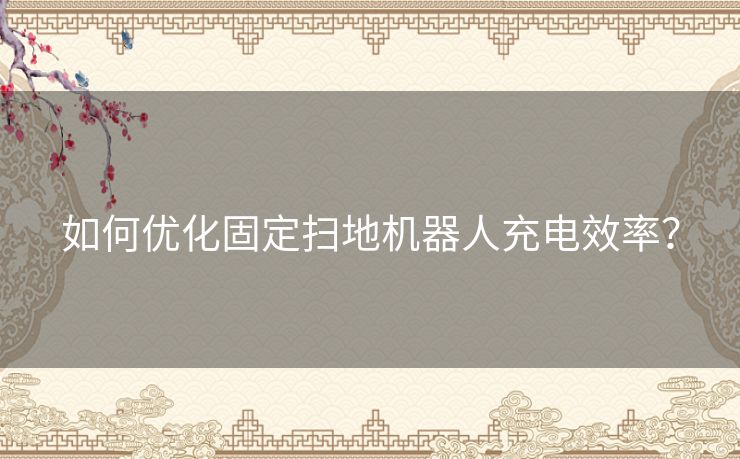 如何优化固定扫地机器人充电效率？
