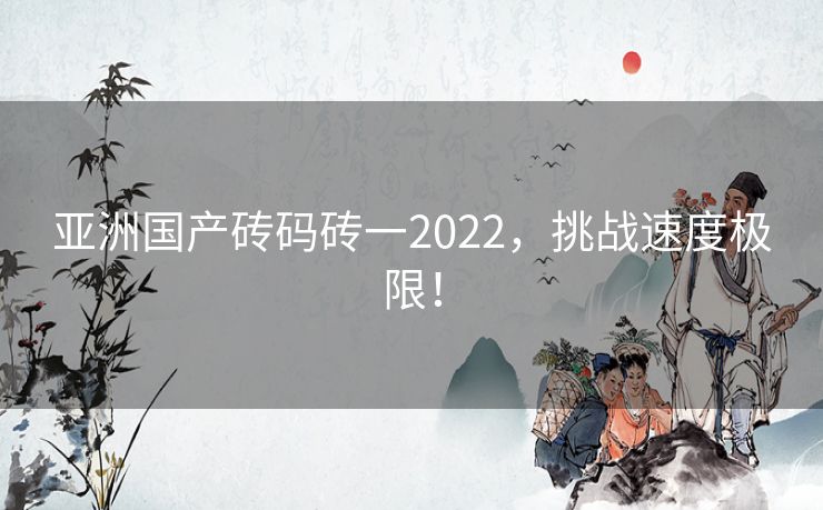 亚洲国产砖码砖一2022，挑战速度极限！
