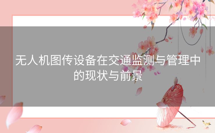 无人机图传设备在交通监测与管理中的现状与前景