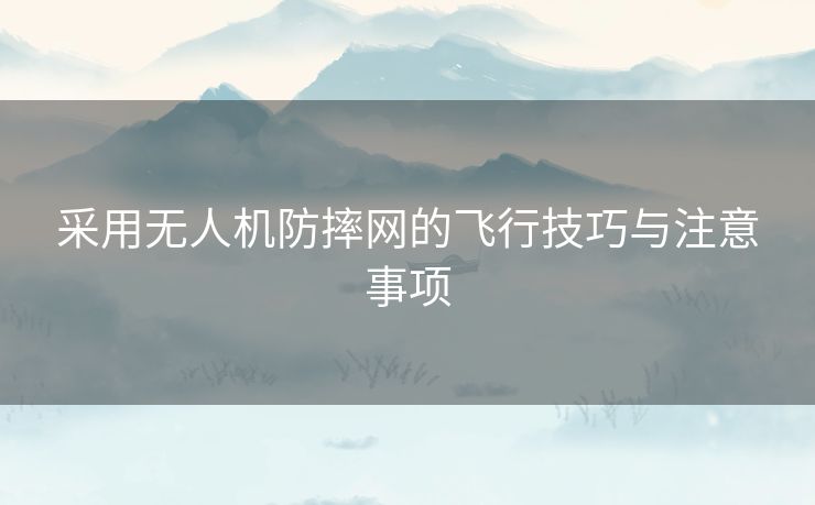 采用无人机防摔网的飞行技巧与注意事项