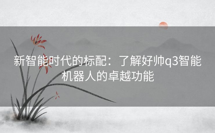 新智能时代的标配：了解好帅q3智能机器人的卓越功能