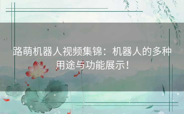 路萌机器人视频集锦：机器人的多种用途与功能展示！