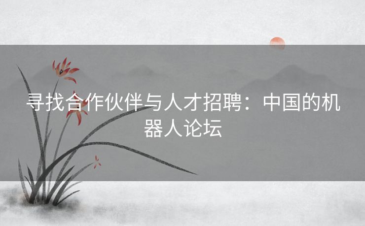 寻找合作伙伴与人才招聘：中国的机器人论坛