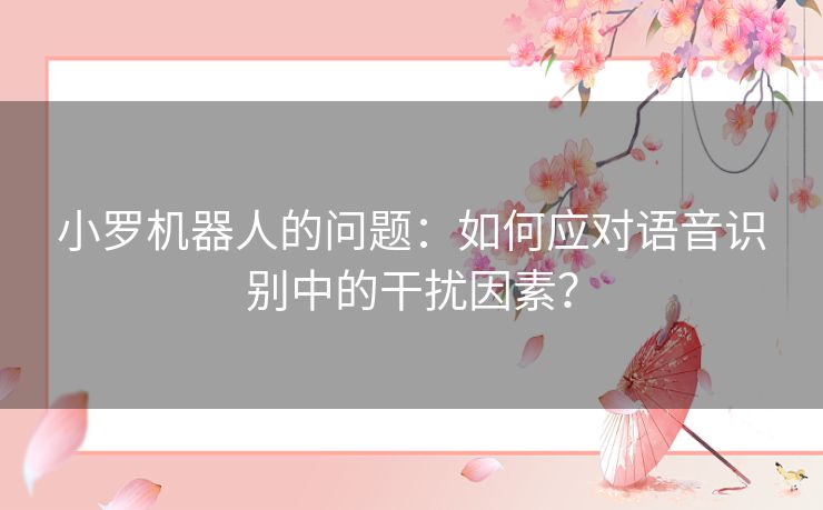 小罗机器人的问题：如何应对语音识别中的干扰因素？