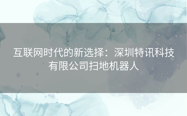 互联网时代的新选择：深圳特讯科技有限公司扫地机器人