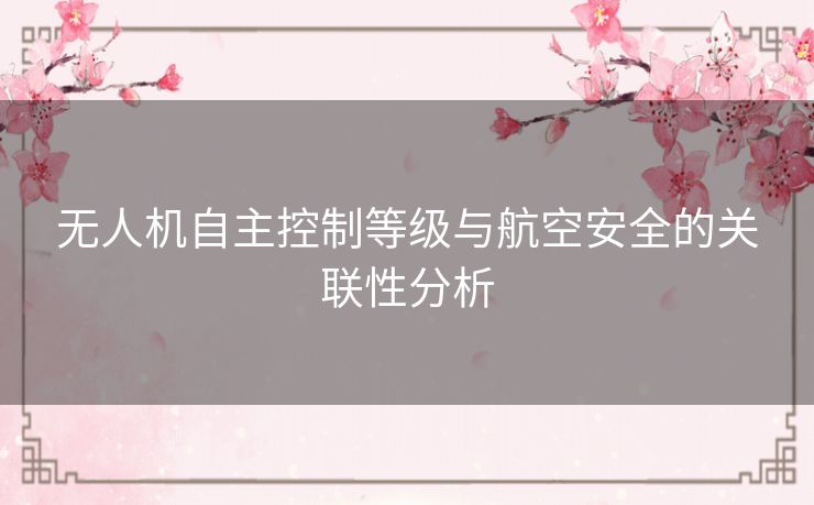 无人机自主控制等级与航空安全的关联性分析