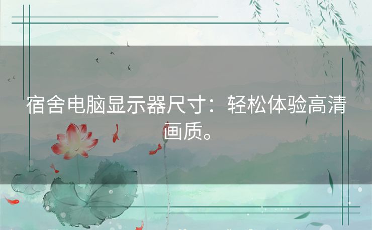 宿舍电脑显示器尺寸：轻松体验高清画质。