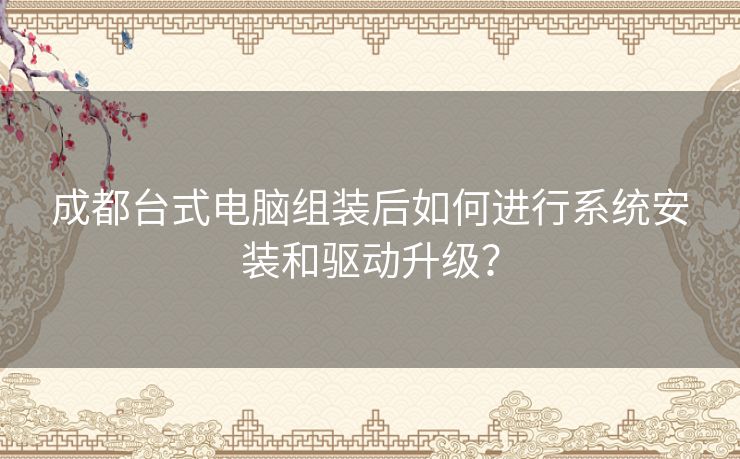 成都台式电脑组装后如何进行系统安装和驱动升级？