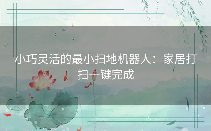 小巧灵活的最小扫地机器人：家居打扫一键完成