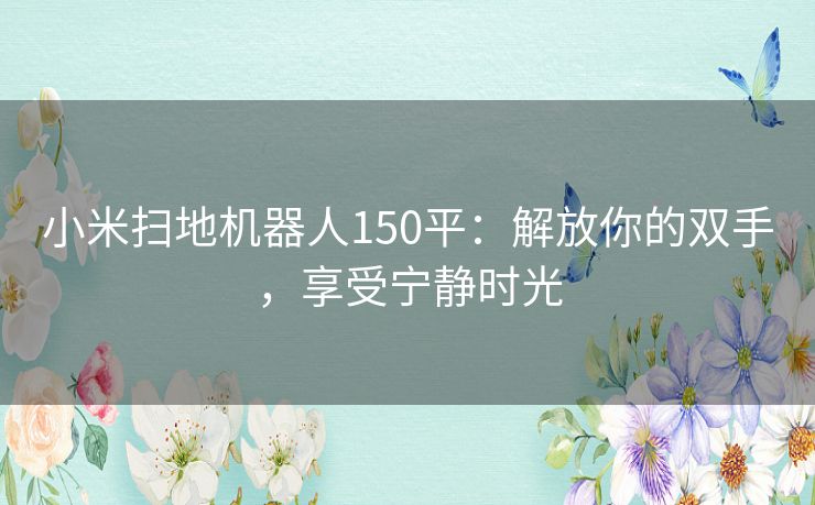 小米扫地机器人150平：解放你的双手，享受宁静时光